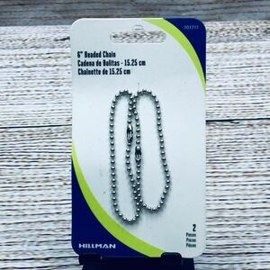 Hillman 6" Beaded Chain Key Chain Ceiling Fan Pull Chain Extender 2 Pieces NEW‎